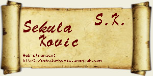 Sekula Ković vizit kartica